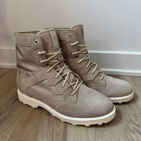 Sorel Shoes - Sorel Hi-Line Lace Up Leather Boots Boot Women's 9 Waterproof Tan Ceramic Chalk